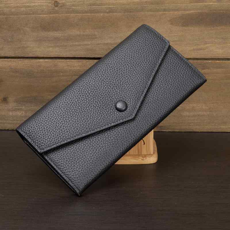 財布 レディース 長財布 ロングウォレット 本革 牛革 トップグレインレザー ライチ柄 スナップボタン ..