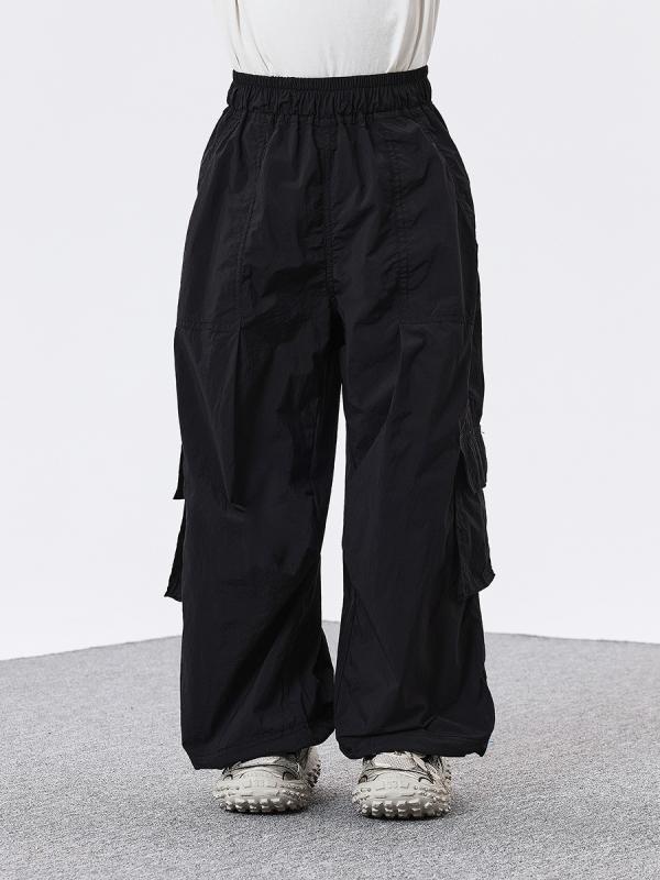 パンツ 男の子 夏 カジュアル ワークパンツ カーゴパンツ 防蚊 薄手 ナイロン 長ズボン ロングパンツ 普段使い 着回し 万能 黒