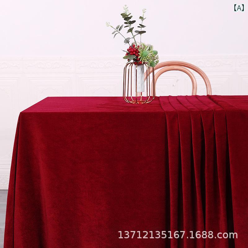 テーブルクロス 厚手 ベルベット ベロア 食卓カバー ダイニングクロス 長方形 無地 お祝い イベント 婚約 オフィス ホテル 業務用 家庭用 モダン シンプル 高級感 赤 ワインレッド ダークグリーン