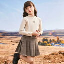 プリーツ スカート キッズ 子供服 女の子 2022 秋冬 ドレス チェック柄 カーキ 黒