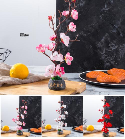 刺身 料理 飾り付け プレート 皿 造花 植物 ホテル レストラン バーベキュー 日本料理 小料理屋 料亭 ピンク 白 赤 居酒屋