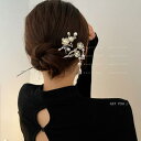 かんざし レディース ヘアアクセサリー 髪飾り パール シンプル モダン 中国風 ヘアピン 装飾 アクセサリー 花