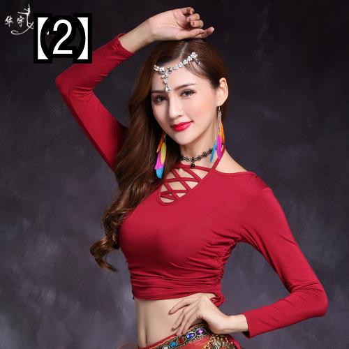 ベリーダンス 衣装 レディース ファッション レッスン着 トップス 2022 新しい モーダル 大人 女性 長袖 プラス サイズ ダンス 服 練習 ヨガ