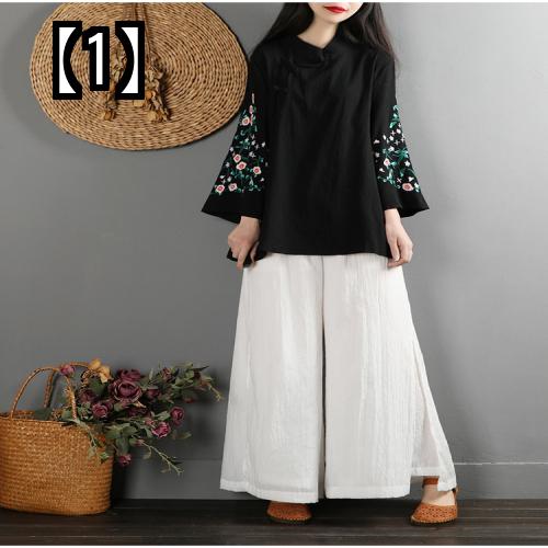 太極拳 服 カンフーウェア 体操 武術着 動きやすい 運動着 トレーニング ウェア レトロ 綿 リネン スーツ 女性 トップス 中国風 練習 運動