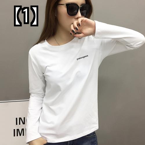 Tシャツ トップス レディース ファッション おしゃれ 快適 2022 ヨーロピアン 婦人服 新作 コットン ホワイト 長袖 シャツ 春夏