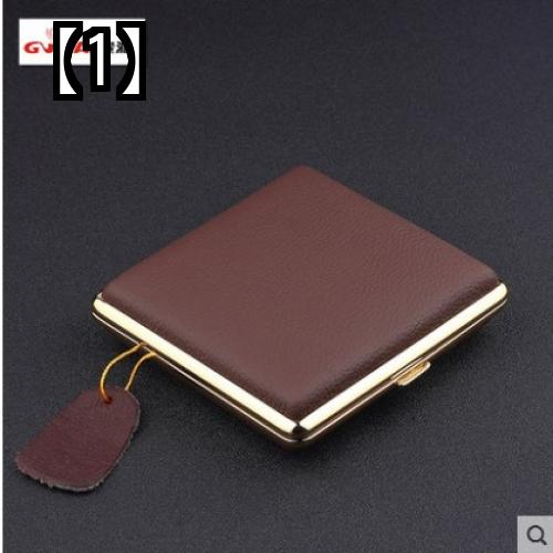 シガレット ケース タバコケース おしゃれ 喫煙具 ポータブル ホビー ファッション 革 20スティック 薄型 メンズ ステンレス スチール クリエイティブ 牛革