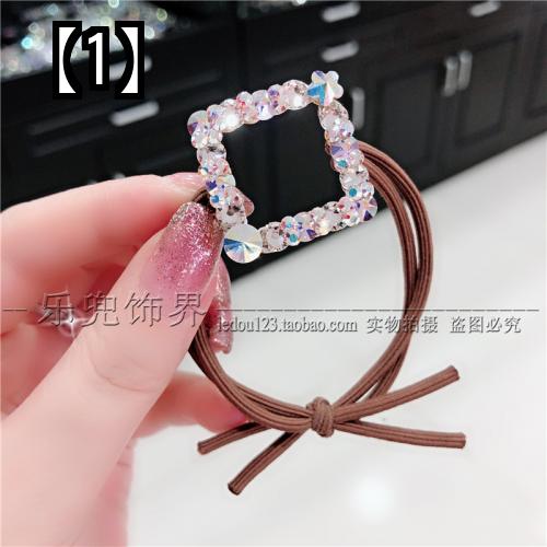 ヘアゴム レディース ファッション 韓国 ヘア アクセサリー クリスタル ハート リング ロープ 大人