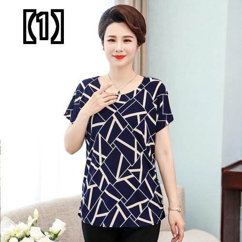 半袖 シャツ シニア 快適 通気性 レディース ファッション 中高年 夏服 シルク プラス サイズ マザー シャツ ゆったり トップスのサムネイル