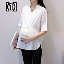 マタニティ ウェア 妊婦 ファッション 快適 2022年 サマー ドレス 韓国 半袖 ネック シフォン シャツ ゆったり プラス サイズ
