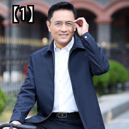 ジャケット メンズ ファッション アウターウェア カジュアル お父さん パパ 2022年 春 秋 中高年 コート ダークブルー レイクブルーのサムネイル