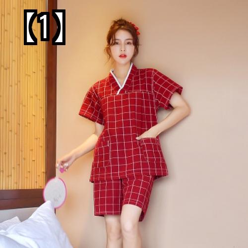 サウナ服 パジャマ サマー 快適 通気性 マッサージ ウェア レディース 綿 カップル メンズ