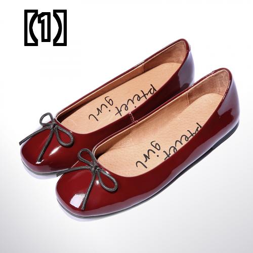 パンプス フラット シューズ レディース 2022年 バレエ スクエアトゥ 浅口 シングル レトロ ボルドー 黒