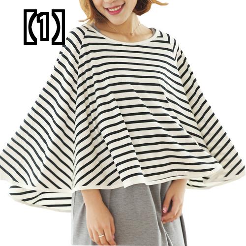 授乳ケープ 大判 おしゃれ マタニティ uvカット 日よけ カバー出産祝い ベビー用品 赤ちゃん ポンチョ マント コットン 綿 通気性 ショール 春秋 薄手 ボーダー モノトーン