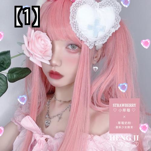 カラー ウィッグ ヘア ダンス コスプレ かつら つけ髪 ロリータ レディース ロング 緑 金 ピンク グラデーション ガール