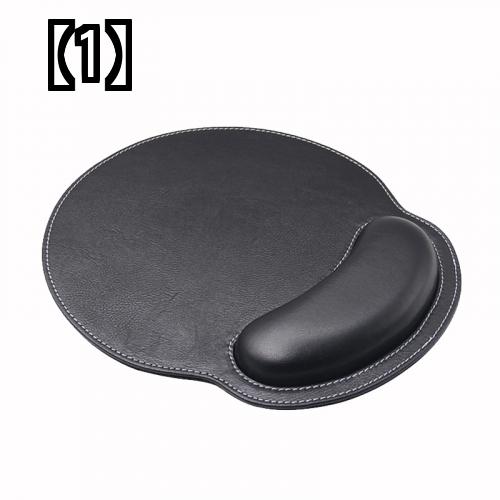 レザー マウスパッド 手首 キーボード デスクトップ ノートパソコン ゲーミング パッド ソフト 丸型 四角型 黒 茶色 青