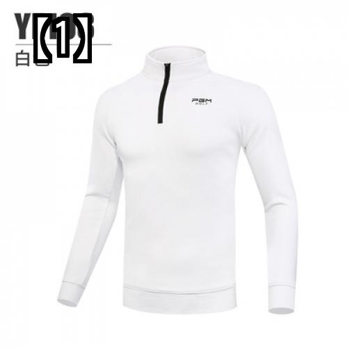 ゴルフウェア メンズ 長袖 2022 秋冬 厚手 フリース スタンドカラー トップス スポーツ ウェア 大きいサイズ 白 黒 紺