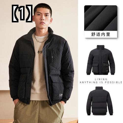 ダウンジャケット メンズ ショート アウター おしゃれ 2022 冬 暖かい 厚手 スタンドカラー スポーツ ウェア ブラック グリーン ネイビー