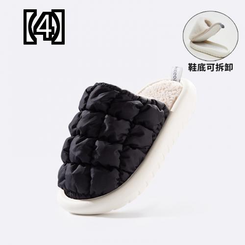 スリッパ 冬 暖かい レザー ルームシューズ もこもこ おしゃれ 取り外し 洗濯可能 綿 柔らかい メンズ レディース PU ベージュ ブラウン ピンク