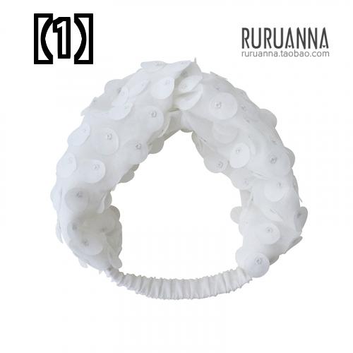 髪飾り ヘアバンド カチューシャ レディース ヘアアクセサリー ラウンド ピース 白 黒