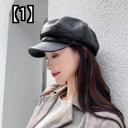ベレー帽 レディース 秋冬 帽子 韓国 カジュアル ブリティッシュ レトロ 学生 可愛い ファッション ブラック カーキ グレー