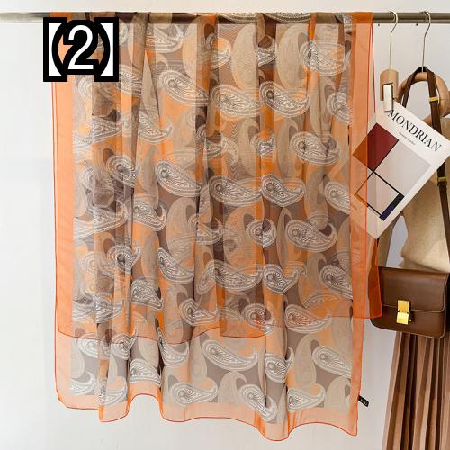 スカーフ レディース ペイズリー おしゃれ 大判 正方形 スクエア 春秋 シルク ショール 薄手