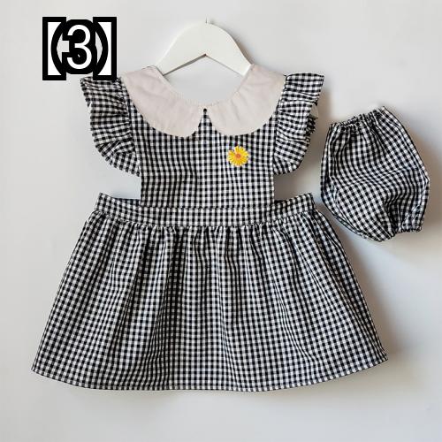 エプロン 女の子 子供用 ベビー服 秋冬 防水 かわいい ファッション 格子 黒 赤 キッズ ギンガムチェック