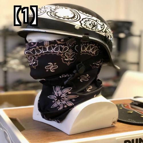 スカーフ フェイスカバー マスク ガード かっこいい スポーツ アウトドア メンズ レディース おしゃれ 日焼け防止 スカル レトロ バイク 乗馬 釣り ブラック