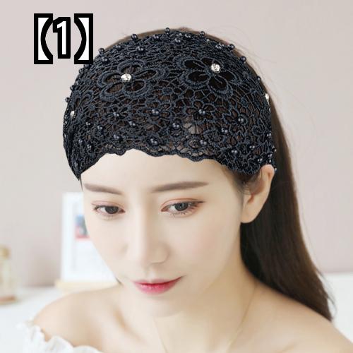 カチューシャ 幅広 レディース ヘアアクセサリー 白髪隠し 薄毛隠し ヘアバンド 大人 おしゃれ レース 春夏 パール 通気性 髪飾り 黒 紺 茶色