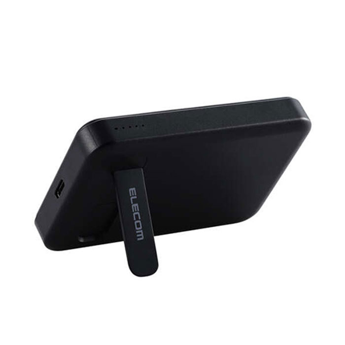 ELECOM エレコム DE-C53-5000BK ワイヤレスモバイルバッテリー(5000mAh/スタンド付き) ブラック ホワイト
