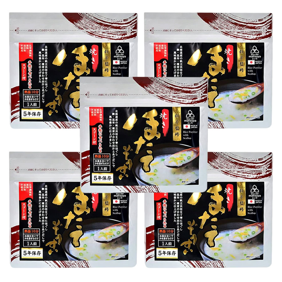 まつや 料亭監修 ほたてぞうすい (32g) 5個セット 災害食 非常食 保存食 備蓄 5年保存 無添加 どんぶり..