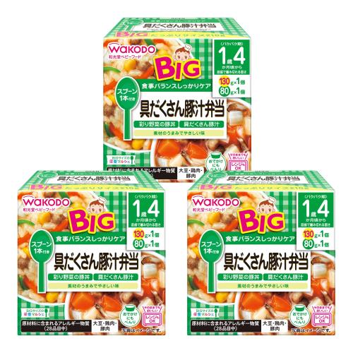 和光堂 BIGサイズの栄養マルシェ 具だくさん豚汁弁当 3個 [1歳4か月頃から] スプーン(1本)付き 食事バランス おでかけ