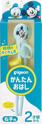 PIGEON ピジョン かんたんおはし右手用 ミッキー&ドナルド ブルー 2才頃から