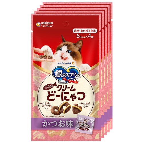 まとめ買い 銀のスプーン 猫用 おやつ お魚クリームどーにゃつ かつお味 [24g(6g×4...