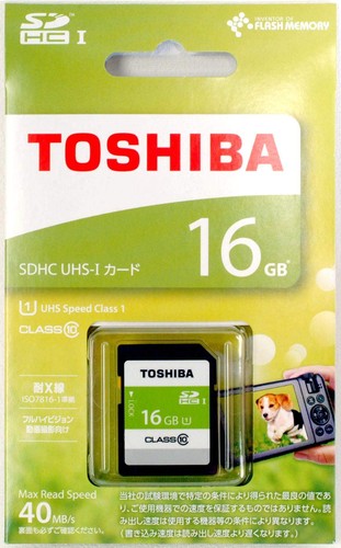 TOSHIBA SDHCカード 16GB Class10 UHS-I対応 (最大転送速度40MB/s) SDAR40N16G