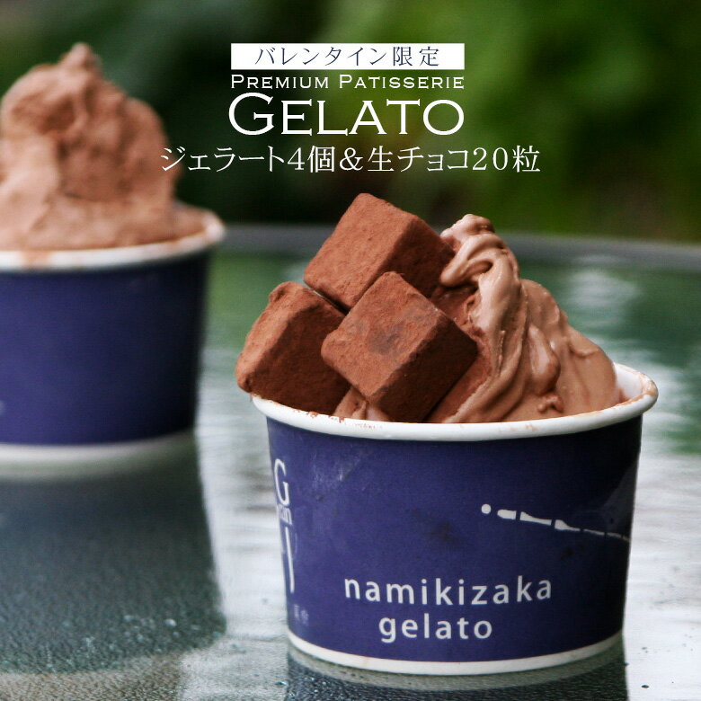 ［バレンタイン限定］ ［送料無料］ バレンタイン 2025 冬ギフト 高級 ジェラート アイスクリーム アイス アイスギフト チョコアイス チョコレート チョコ 生チョコ お菓子 スイーツ 贈り物 ギフト 熊本 お年賀 お歳暮 『チョコジェラート 4個＋生チョコ 詰め合わせ』