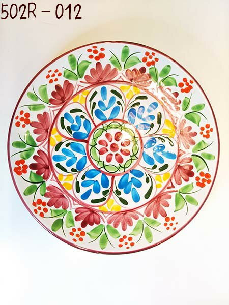 ■かわいいスペイン陶器■　絵皿　502R　壁掛け　丸皿　スペイン陶器　手描き　ハエン製　プレゼント　ギフト　可愛い