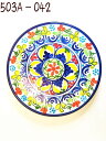 【GRANADA】■かわいいスペイン陶器■ 絵皿 503A 壁掛け 丸皿 (スペイン陶器 手描き ハエン製 プレゼント ギフト)