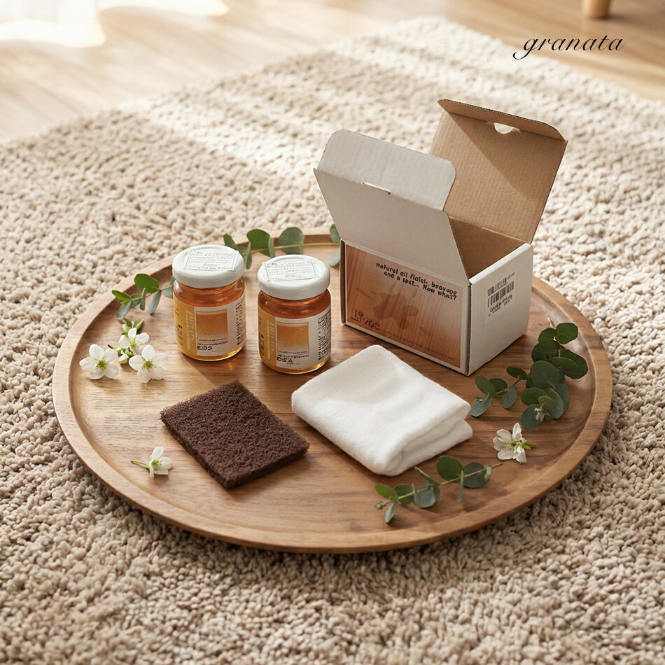 メンテナンス オイル キット［オイル仕上商品専用］家具用 無垢材 突板 天板 木部 ダイニングテーブル 保護 艶出し 補修 保湿 乾燥対策 ひび割れ防止 反り予防 汚れ防止 撥水 手入れ ケア 再生 延命 木目