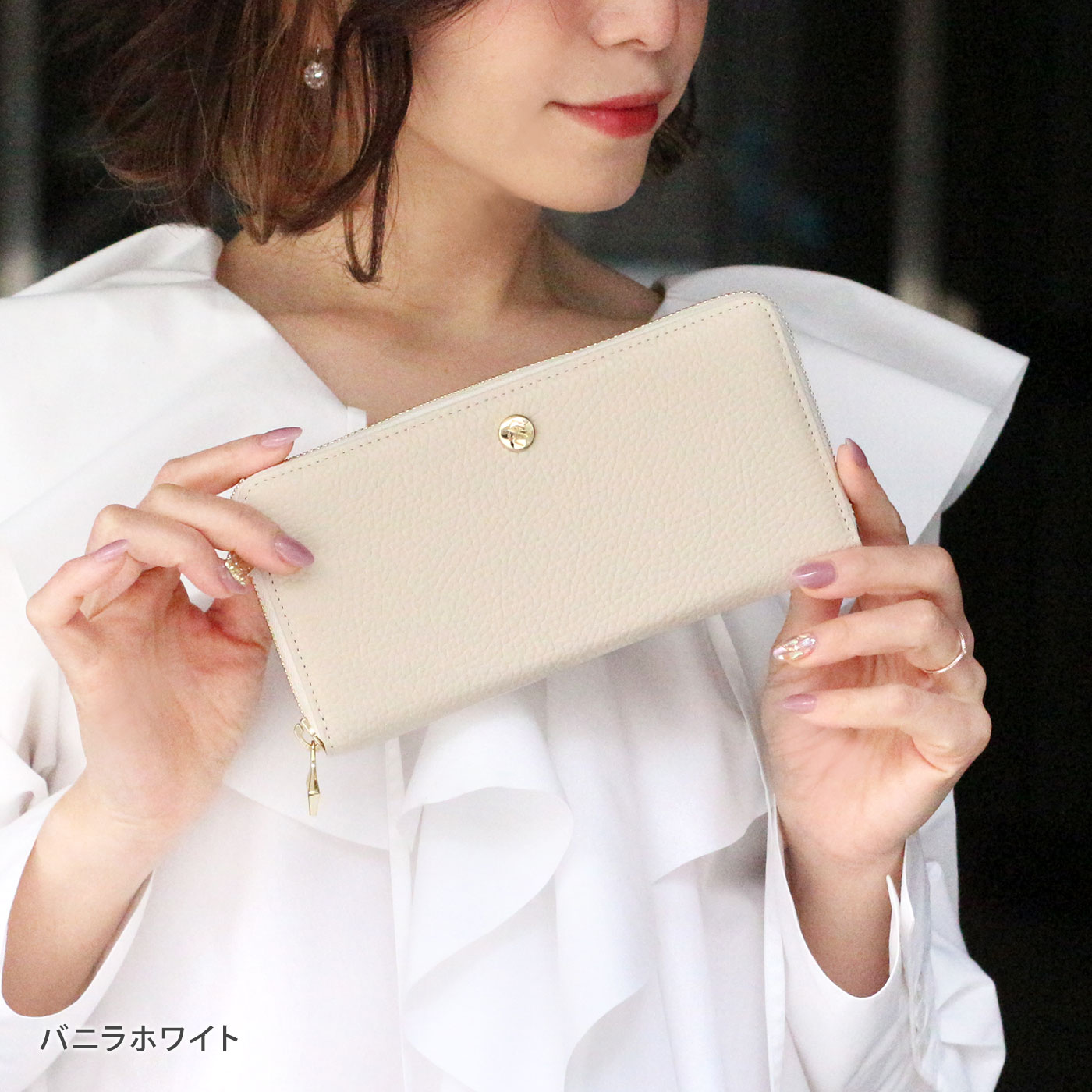 ★定番の大人長財布★新生活の記念に♪【本革 × 日本製】長財布 ラウンドファスナー グランクレエ ブランド レディース 小銭入れ付 大容量 バイカラー 白 イエロー 黒 青 水色 ピンク かわいい 誕生日 プレゼント ギフト クリスマス 送料無料 grancreer-10000430 Gran creer サンプル画像3