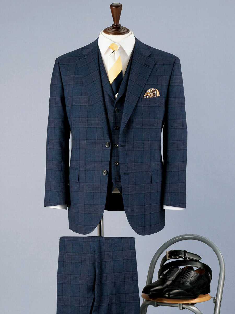 21年春夏入荷 大きいサイズ メンズ アレキサンダージュリアン Alexander Julian ジニョーネ Zignone チェック紺 3ピーススーツ グランバック 大きいサイズ 定番継続秋冬 スーツ セットアップメンズファッション Insolite Guadeloupe Voyage Com