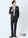 【タイムセール】 Woolen Tec On スリムフィット 2ボタン2ピーススーツ 千鳥紺