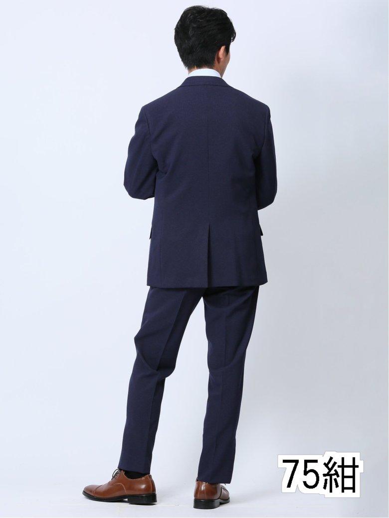 ストレッチウォッシャブル レギュラーフィット 2ボタン2ピーススーツ 千鳥紺