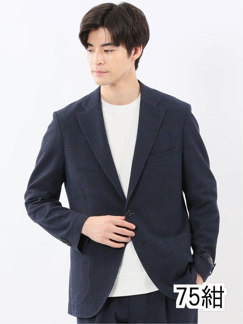 ウール混サッカー 2ボタンジャケット(セットアップ可能)