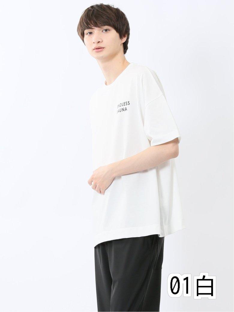 【タイムセール】 Sauna Camp×T/Q ロゴ クルー半袖Tシャツ