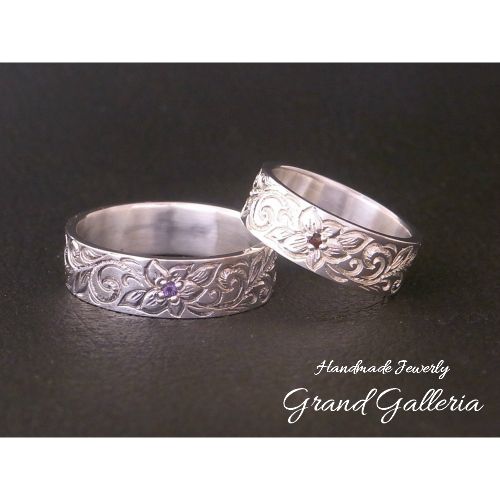 ハワイアンジュエリー ハイビスカス スクロール 波 指輪 誕生石 天然石 ペアリング ポイント10倍 サイズ5〜30号 シルバーアクセサリー シルバー925 ハ...