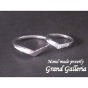 【送料無料】【Grand Galleria グランドガレリア】 結婚指輪 マリッジリング ペアリング V字型 サイズ0〜30号 pt900 プラチナ900 ダイアモンド 天然石 ハンドメイド 手作り メンズ レディース ペア 誕生日 プレゼント ギフト包装(4)