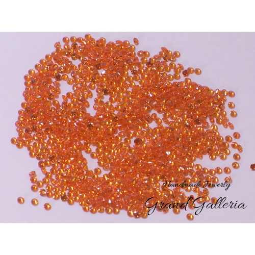 キュービックジルコニア ルース 2.0mm オレンジ ラウンドカット 彫金