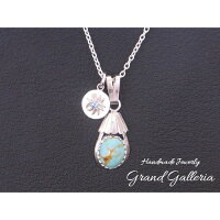 【送料無料】【GrandGalleriaグランドガレリア】太陽太陽チャームターコイズネックレスペンダント誕生石天然石チェーン35〜60cmシルバーシルバーアクセサリーシルバー925ハンドメイド手作りメンズユニセックス彼氏誕生日プレゼントギフト包装