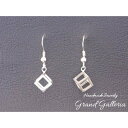 【両耳】【Grand Galleria グランドガレリア】 スクエア 四角 ピアス シルバー シルバーアクセサリー シルバー925 ハンドメイド 手作り ユニセ...
