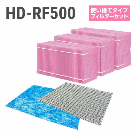 ■ダイニチ ハイブリッド式加湿器 HD-RF500使い捨てフィルターセット（使い捨てタイプの抗菌気化フィルター） ★取扱説明書に記載の別売部品をセットにしました。 カンタン取替えフィルター3個入 H060516 除菌フィルター H060352 抗ウイルスエアフィルター H060534 ●月に1回程度のクエン酸洗浄をおすすめいたします ※こちらの商品は販売価格を抑えることを優先しているため、配達時間の指定ができません。 ※こちらの商品は決済方法に「代金引換」以外をお選び下さい。「代金引換」をお選びの場合はキャンセル扱いとさせて頂く場合がございます。